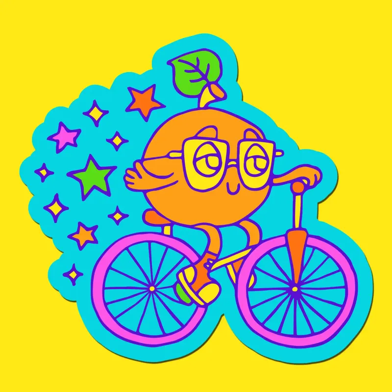 Rainbow Bicycle Sticker