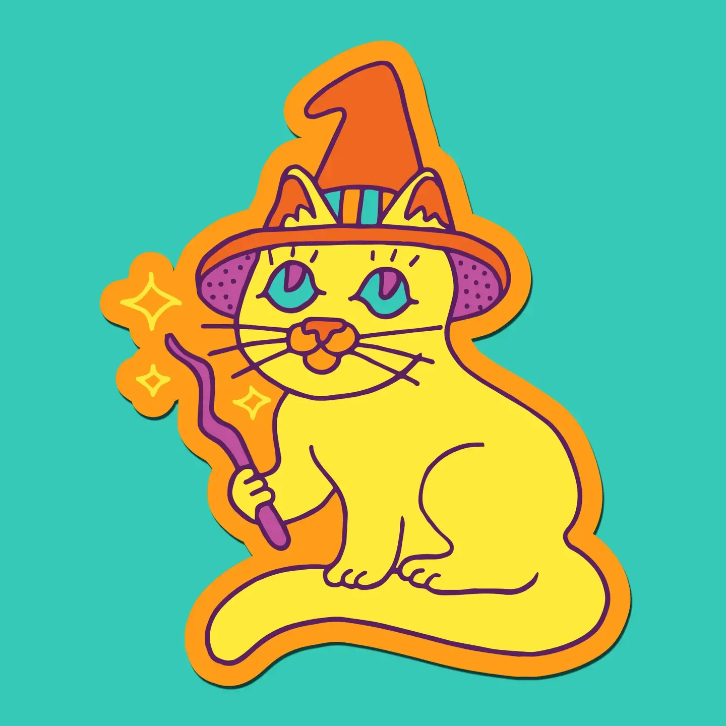 Witchy Cat Sticker
