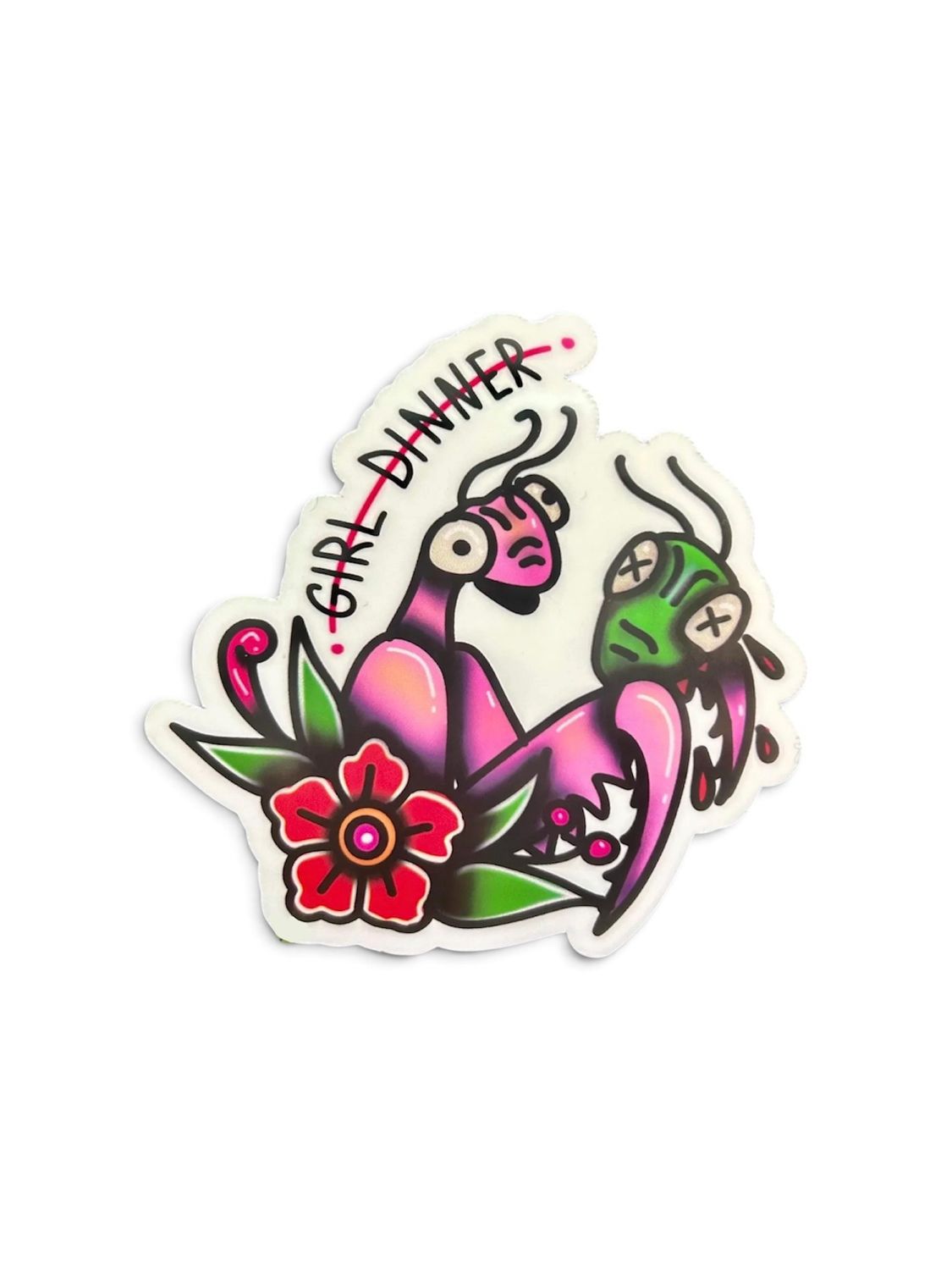 Girl Dinner Praying Mantis Vinyl Sticker