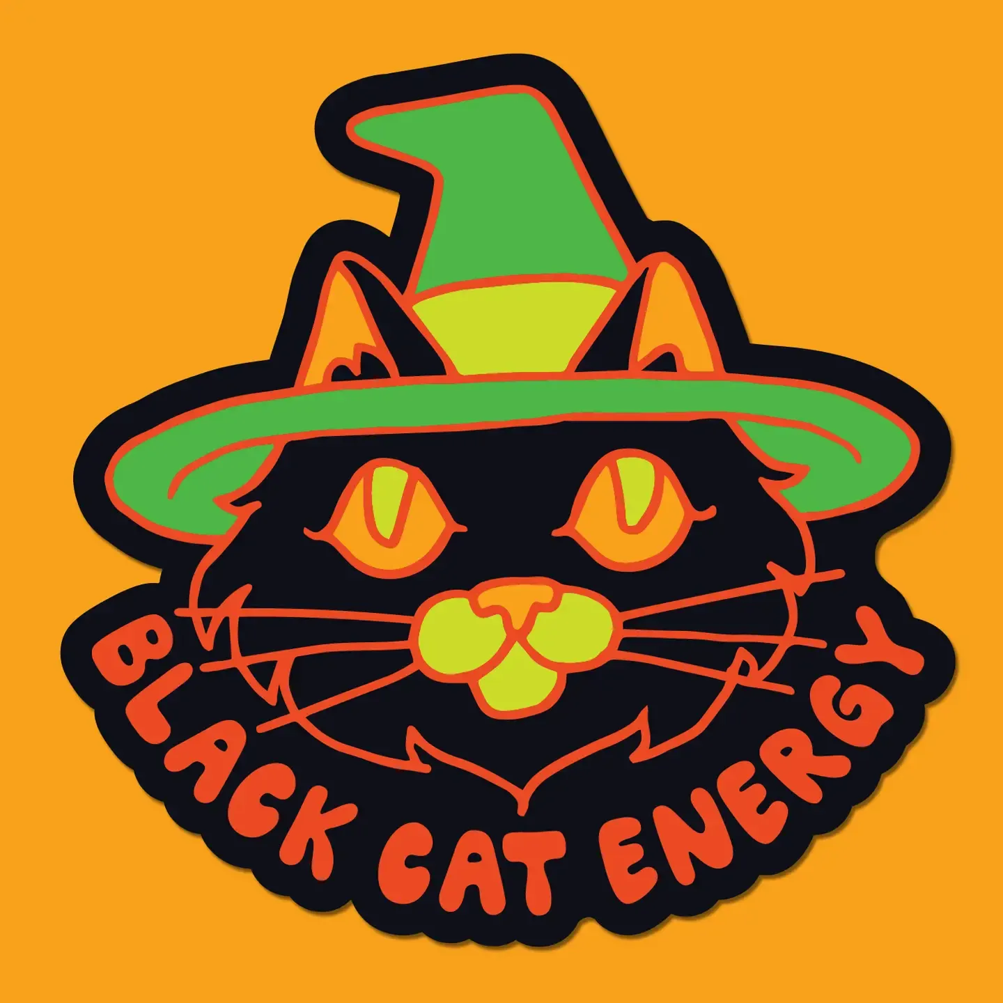 Black Cat Energy Sticker