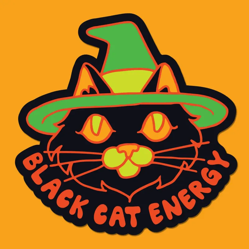 Black Cat Energy Sticker