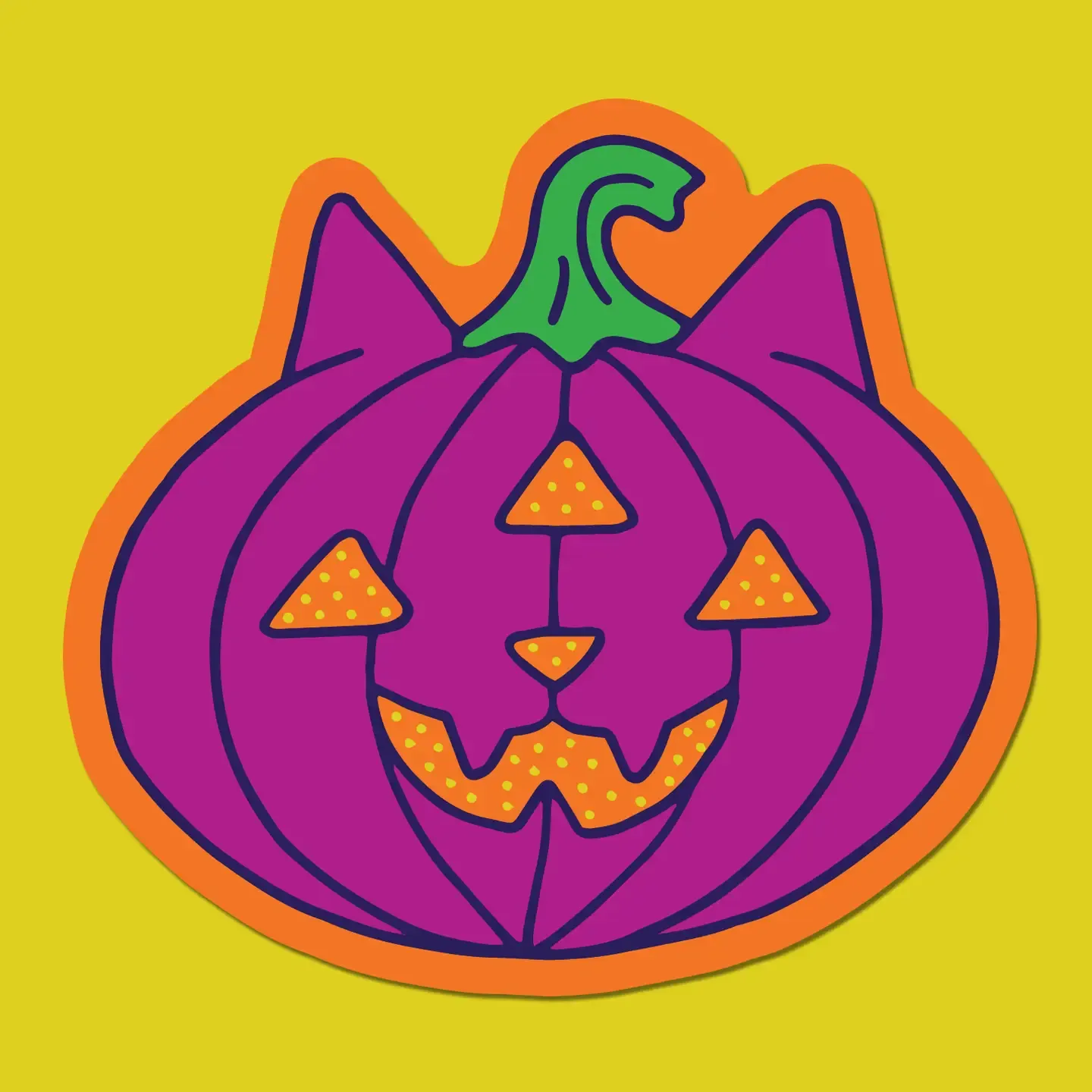 Cat Pumpkin Sticker