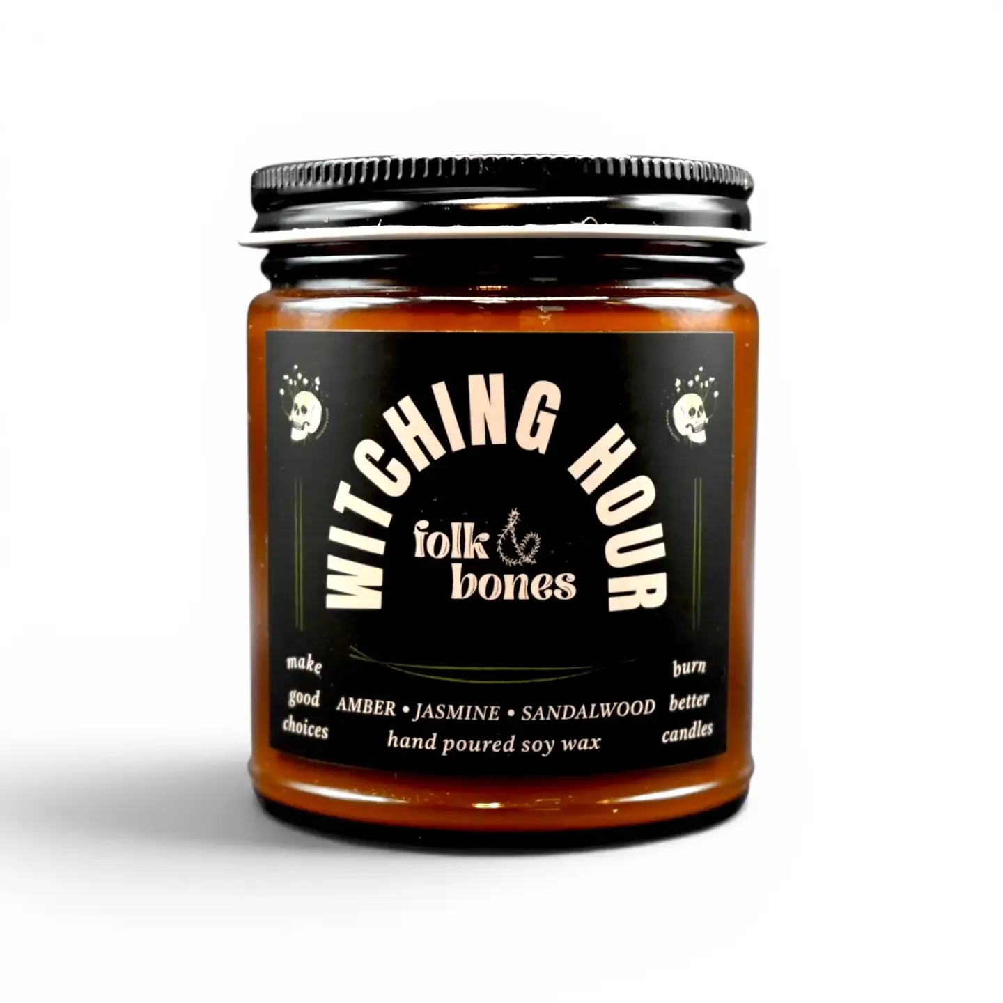 Witching Hour - 8oz Amber Jasmine Sandalwood Soy Candle