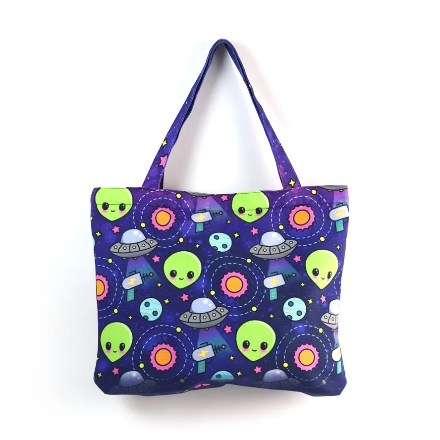Cosmic Cuties Tote Bag - Zippered | Washable | Medium Sized