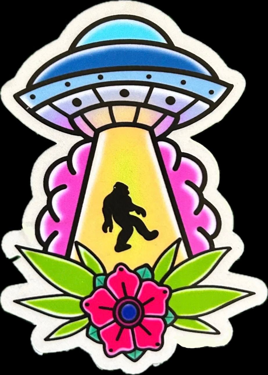 Alien and Sasquatch Sticker