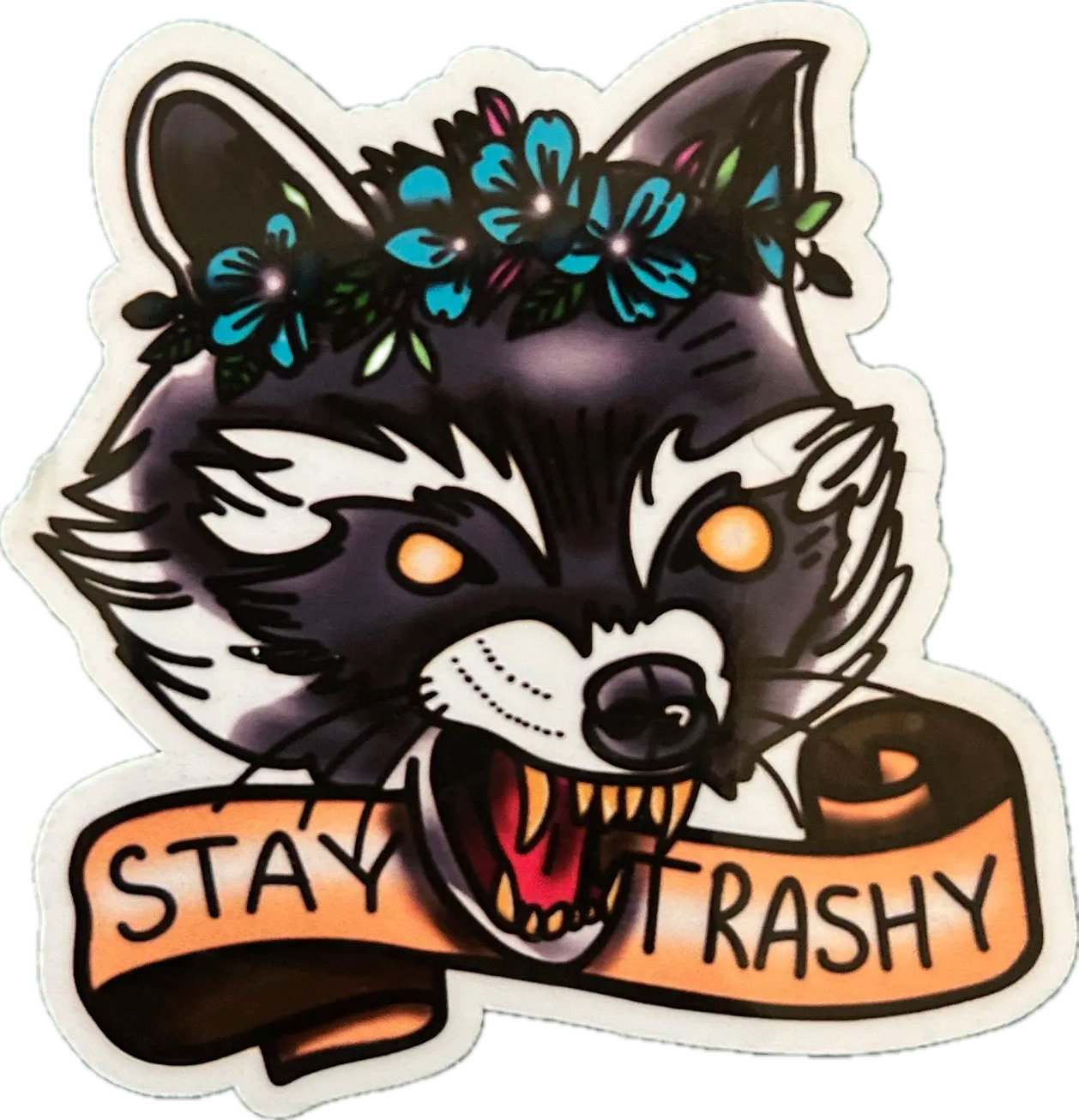 Stay Trashy Raccoon Sticker