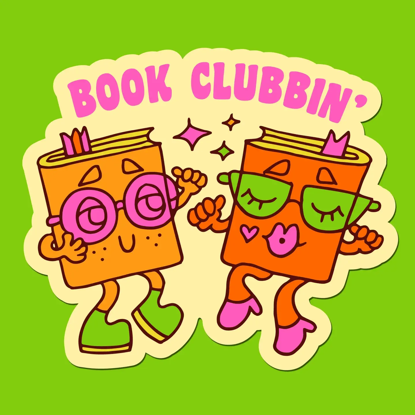 Book Clubbin' Sticker