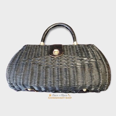 Vintage Basket Weave Top Handle Bag