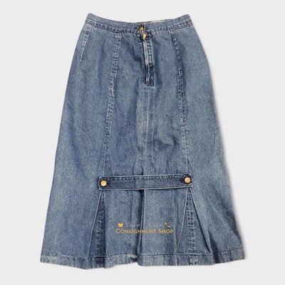 Vintage Fit & Flare Denim Skirt