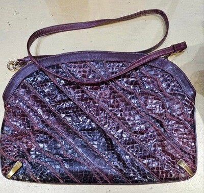 Vintage Merlot Snake Crossbody