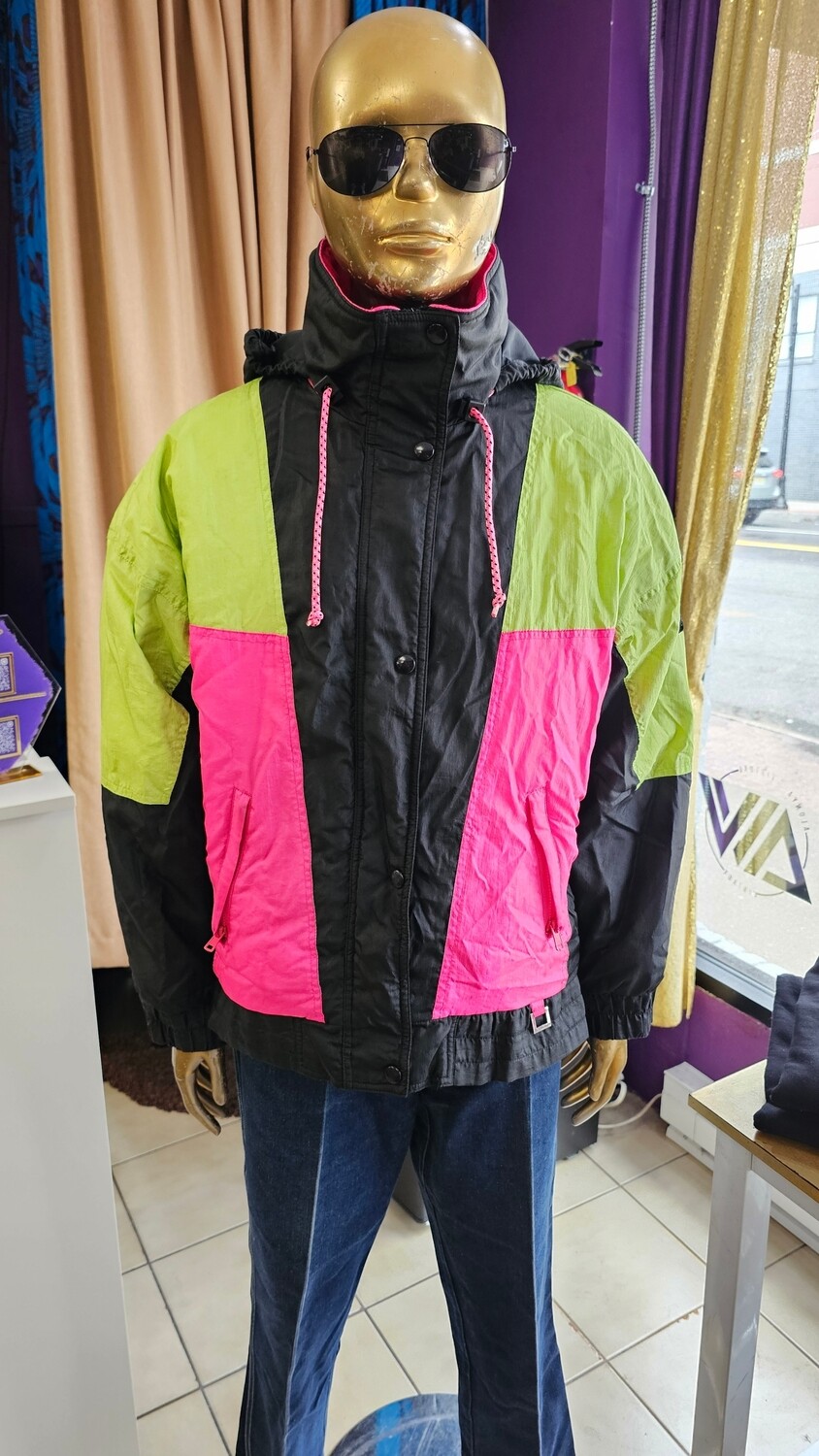 Vintage 80's Black Ice Color Block Ski Jacket