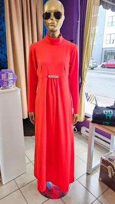 Vintage Mock Neck Maxi Dress  🍊 🔥