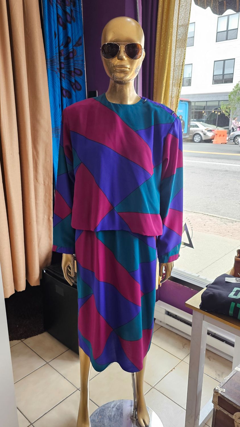 Vintage SASSON Color Block Dress