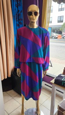 Vintage SASSON Color Block Dress