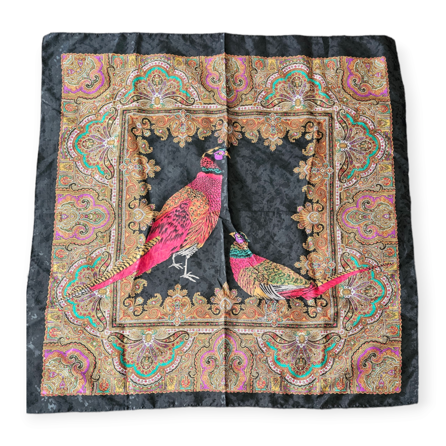 Vintage Pheasant Printed Paisley Scarf