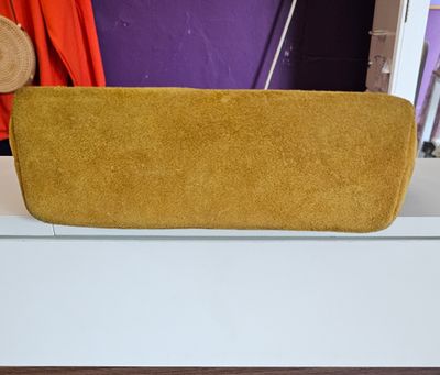 Vintage Mustard Suede Snap Close Top Handle Handbag