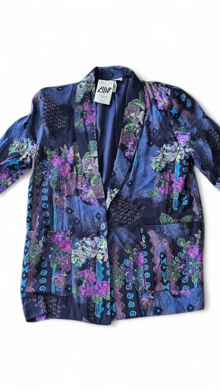 Vintage Floral Print Blazer