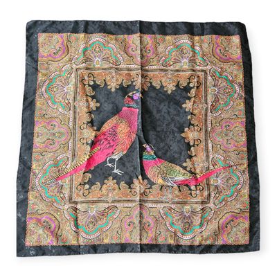 Vintage Pheasant Printed Paisley Scarf