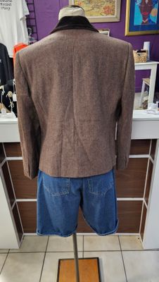 Vintage Velvet Collar Crop Blazer