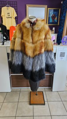 Faux Fox Fur Poncho (NWT)