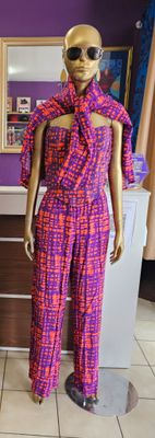 3  Piece Abstract Print Pant Set