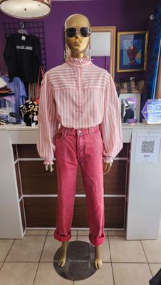 Vintage Ruffle High Neck Blouse