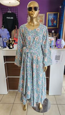 Vintage Floral Maxi Loungewear Dress