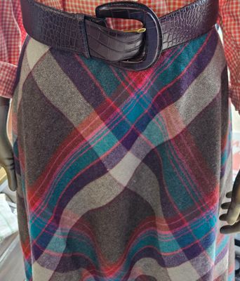 Vintage Plaid Circle Skirt