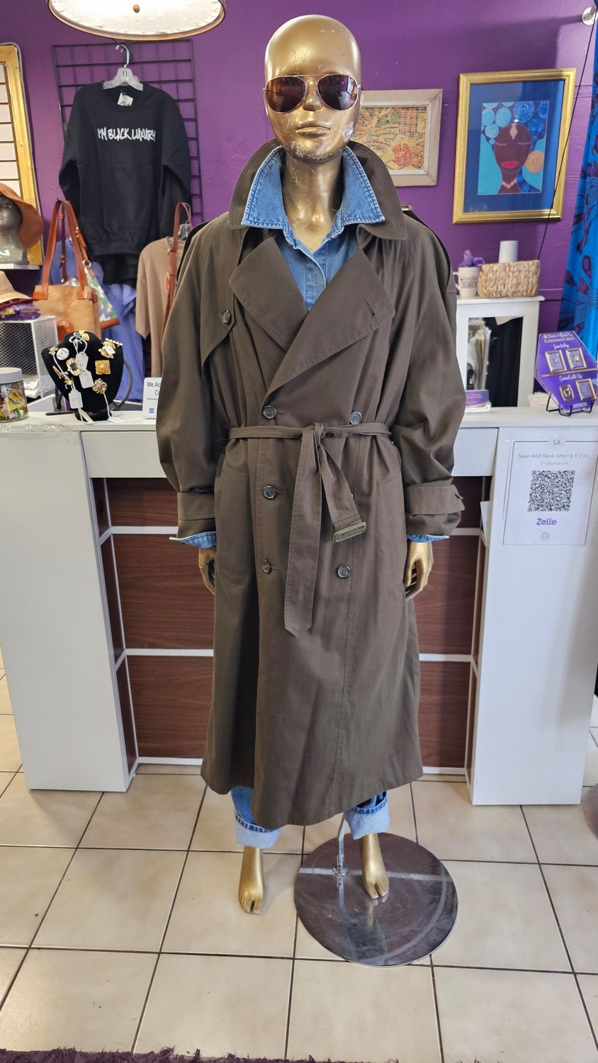Vintage  Army Green London Fog Trench Coat