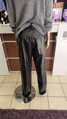 Vintage Pleat Front Leather Pants
