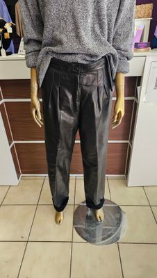 Vintage Pleat Front Leather Pants