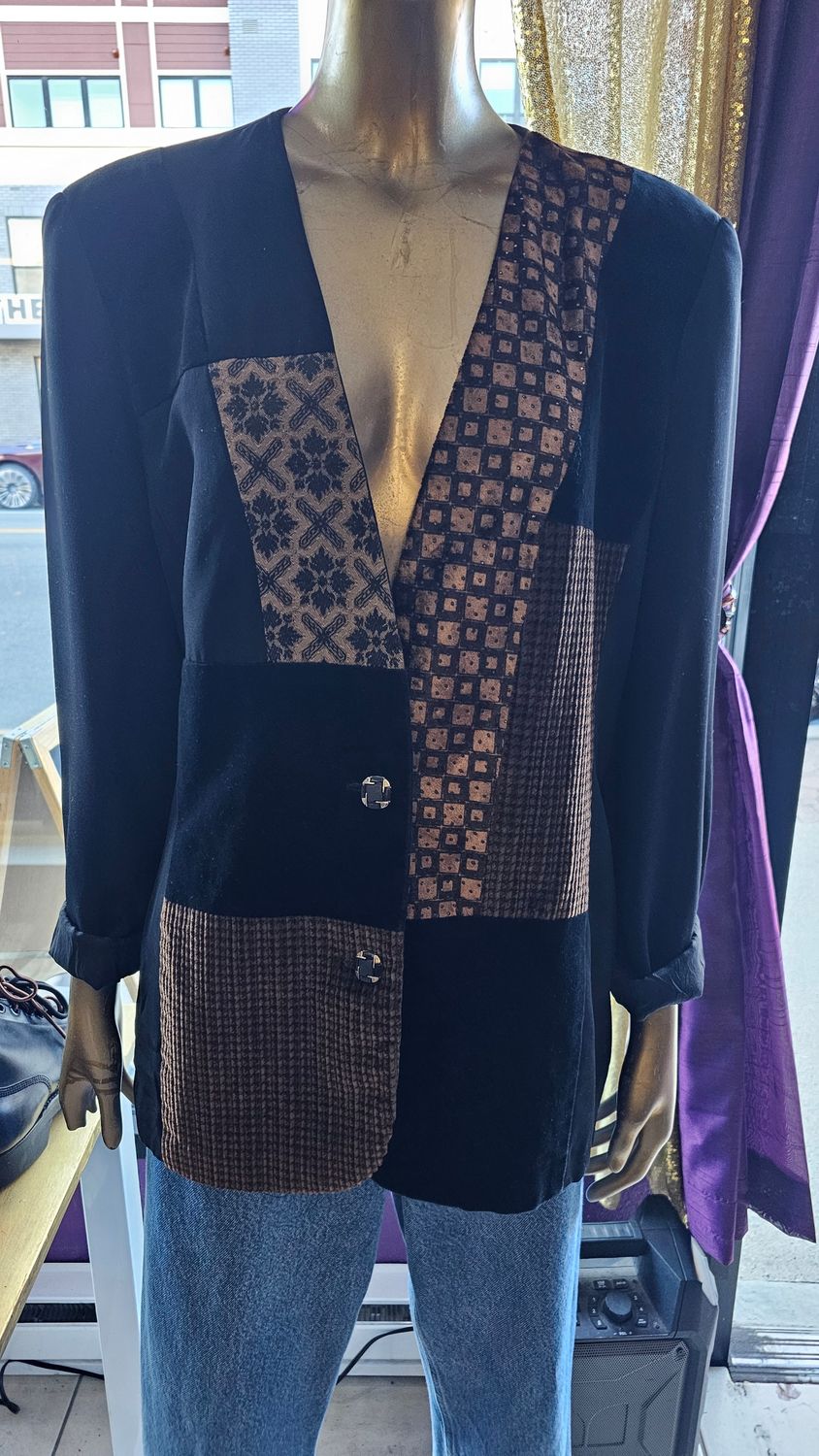 Vintage Mixed Media Blazer