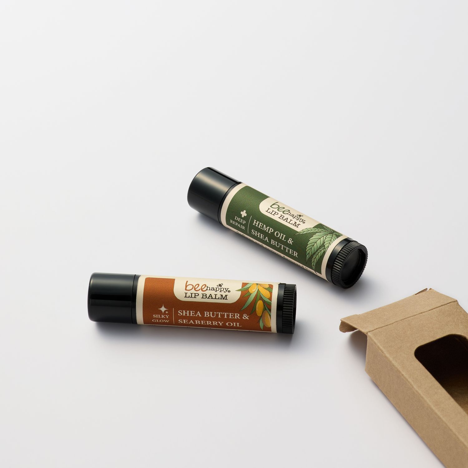 Bee Happy Hydrating Lip Balm (2 pack) (Silky Glow + Deep Repair)