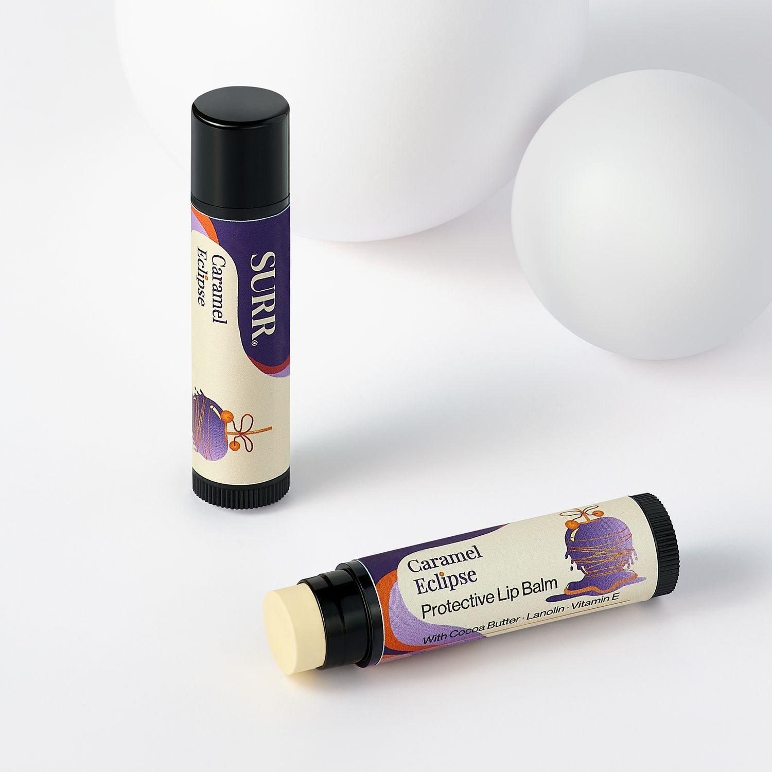 Protective Lip Balm Caramel with Cocoa Butter, Vitamin E and Lanolin