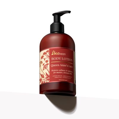 Bee Happy Body Lotion &quot;Queen Anne&#39;s Lace&quot; (12 oz) For  Mature and Stressed Skin.