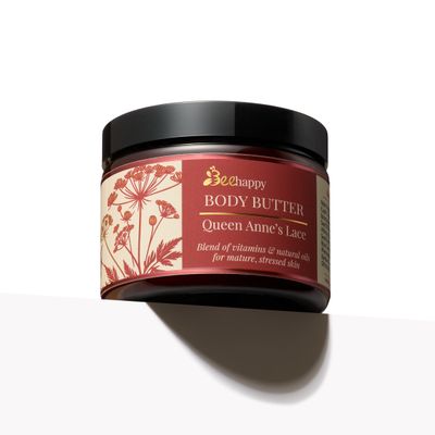Bee Happy Body Butter "Queen Anne's Lace" (6 oz), For Normal to Mature and Stressed Skin.
