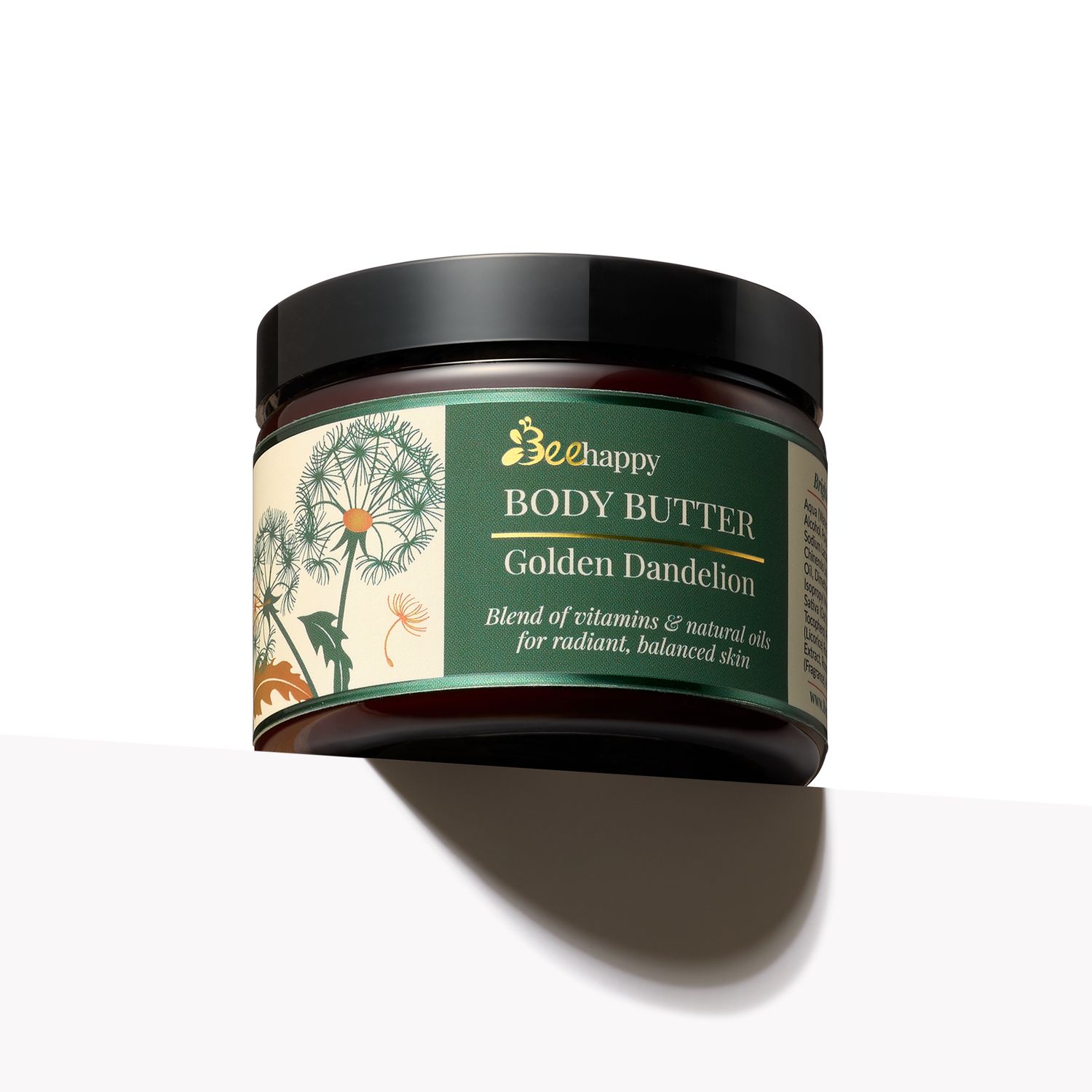 Bee Happy Body Butter Golden Dandelion (6 oz), For Normal to Dry Skin, Radiant Glow