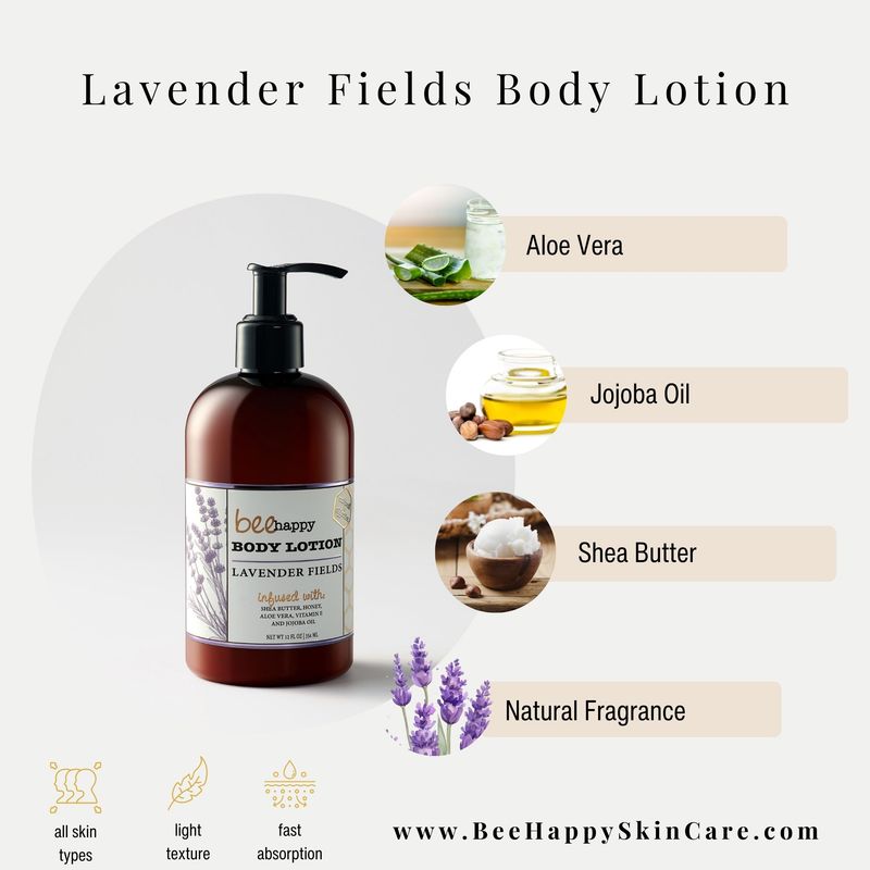 Scented Body Lotion "Lavender Fields"  (size: travel 8 ml, 4 oz, 8 oz, 12 oz)