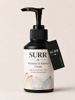 SURR Vitamins &amp; Balance Cream. 130 ml with B3, B5, E, Squalane, Jojoba, Beta-Glucan, Ectoin, Betaine.