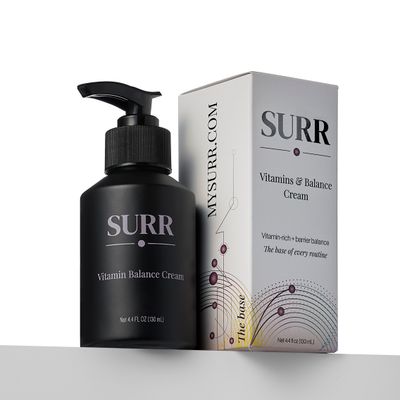 SURR Vitamins &amp; Balance Cream. 130 ml with B3, B5, E, Squalane, Jojoba, Beta-Glucan, Betaine.