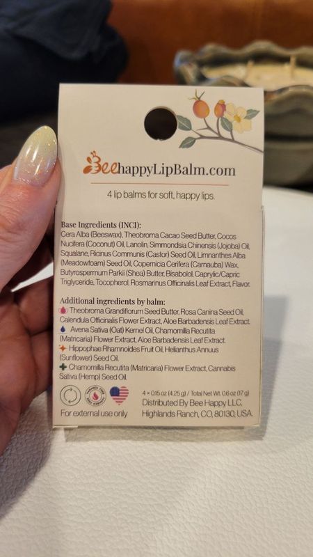 Bee Happy 4 lip balms for soft, happy lips :-)