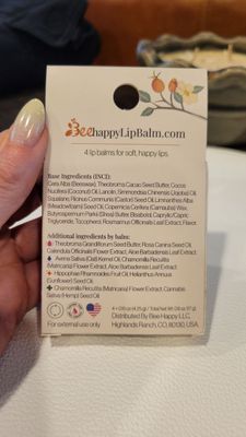 Bee Happy 4 lip balms for soft, happy lips