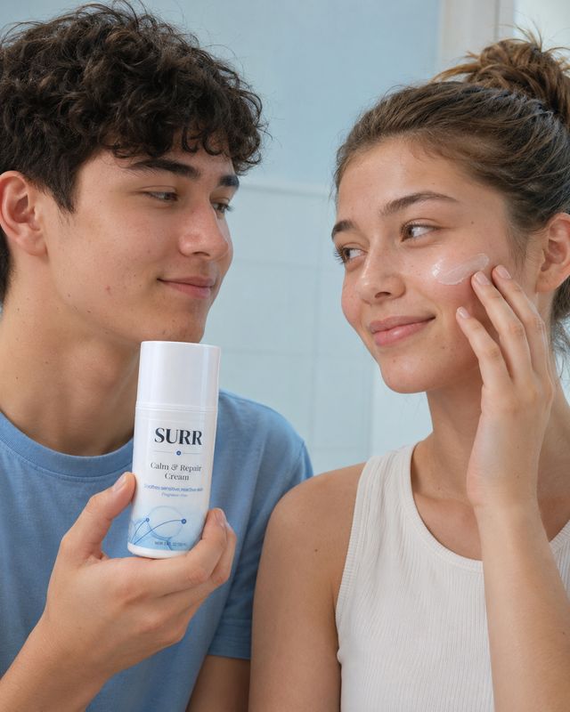 SURR Calm &amp; Repair Cream. Soothes sensitive, reactive skin. Fragrance-Free. 100ml