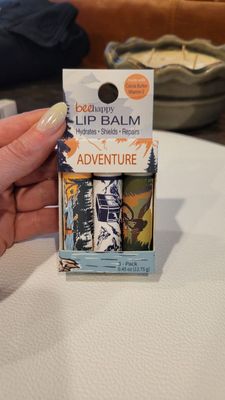 Lip Balm Adventure "Ski - Cocoa Marshmallow", "Camp - peach", "Bike - Limoncello" 3 pack