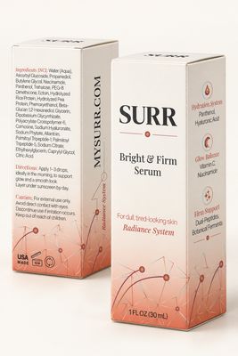 SURR Bright &amp; Tone Serum, Vitamin C, Niacinamide, dual-peptide, Ectoin