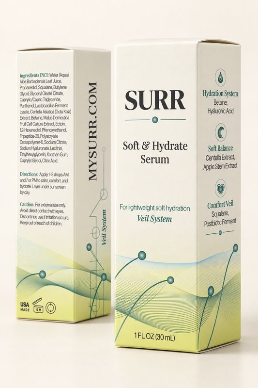 SURR Soft &amp; Hydrate Serum, with Apple Sells, Centella Extract, Ectoin, Aloe