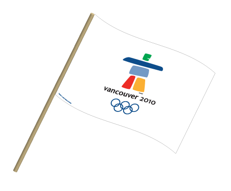 Vancouver 2010 Full Colour Logo Stick Flags