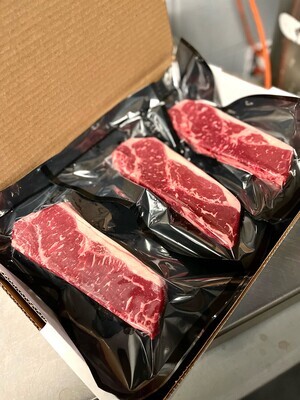 AAA Aged/Hand Cut Striploin Steaks