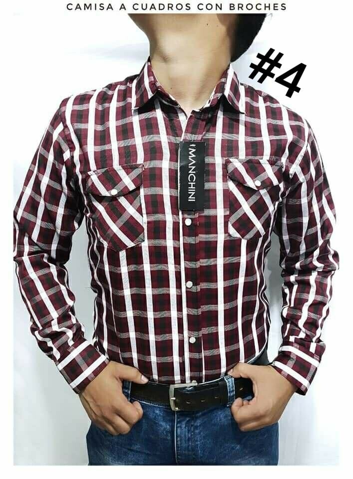 Surtido de 20 piezas camisa de cuadros manga larga  para caballero diferentes tallas.