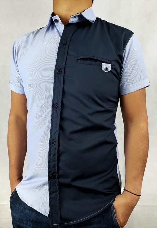 Paquete 20 camisas estilo bicolor en diferentes tallas y colores.